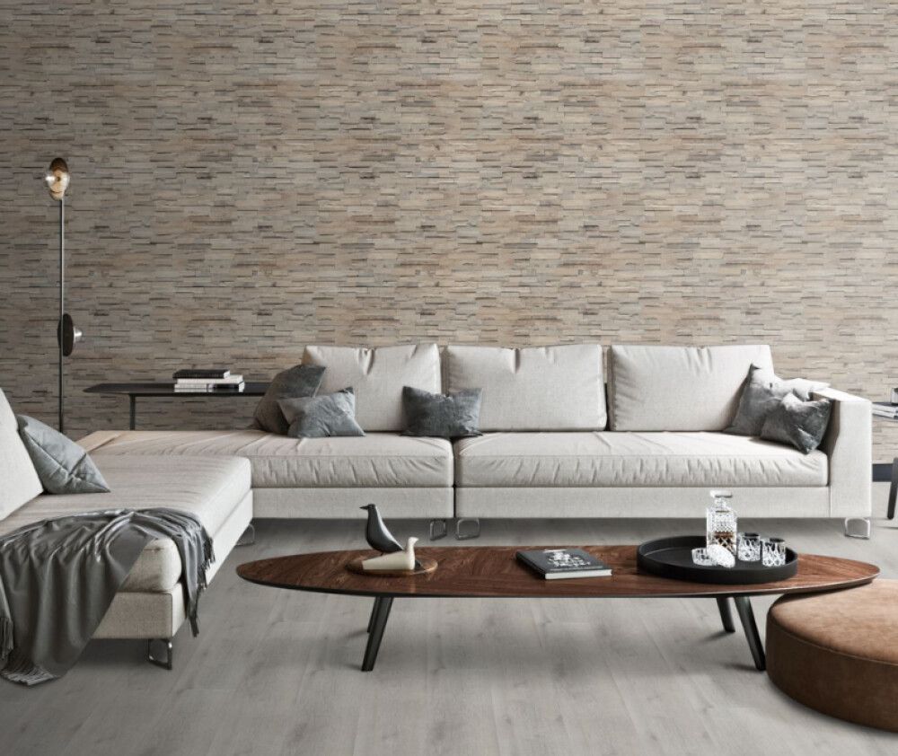 3D-seinäpaneeli Indo Slimwood Gun Smoked 560 x 200 x 8-18 mm