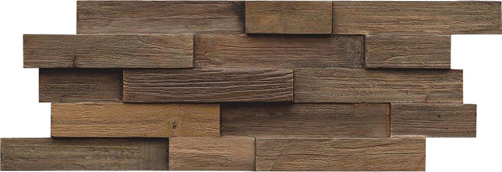 3D-seinäpaneeli Indo Teak FSC Charred 500 x 200 x 10-20 mm