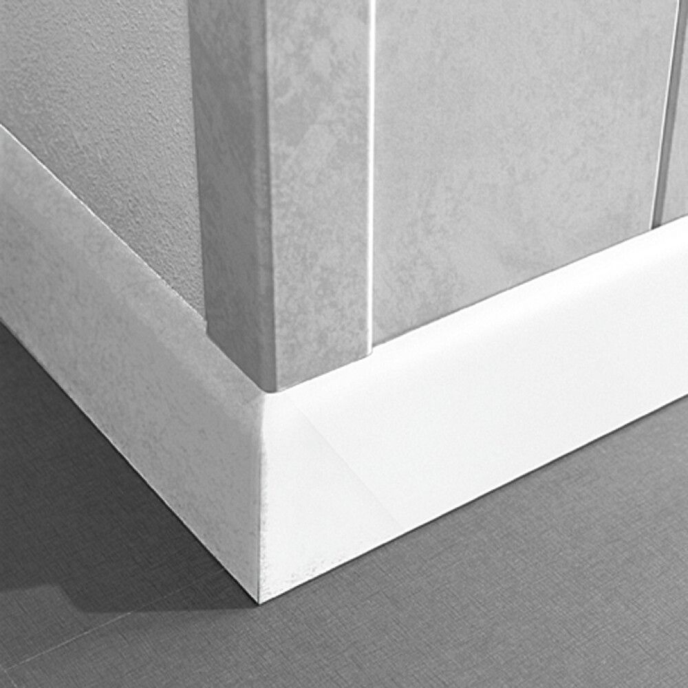 Jalkalista Logoclic K58 Sileä Valkoinen MDF 10 x 58 x 2600 mm