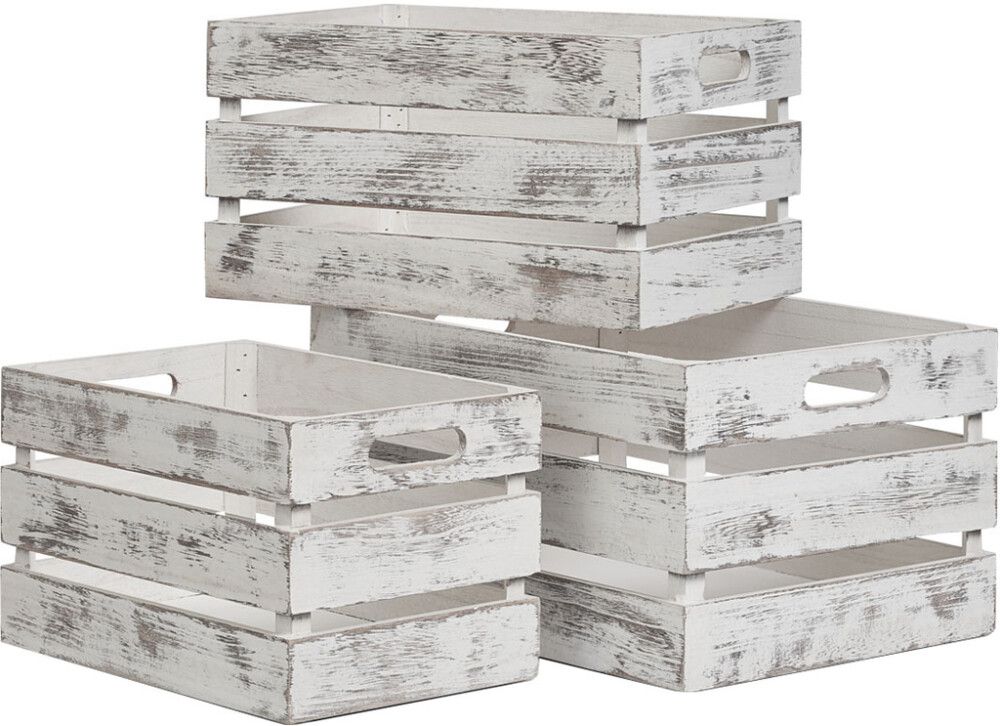 Puulatikko Zeller Vintage Valkoinen 31 x 21 x 18,7 cm