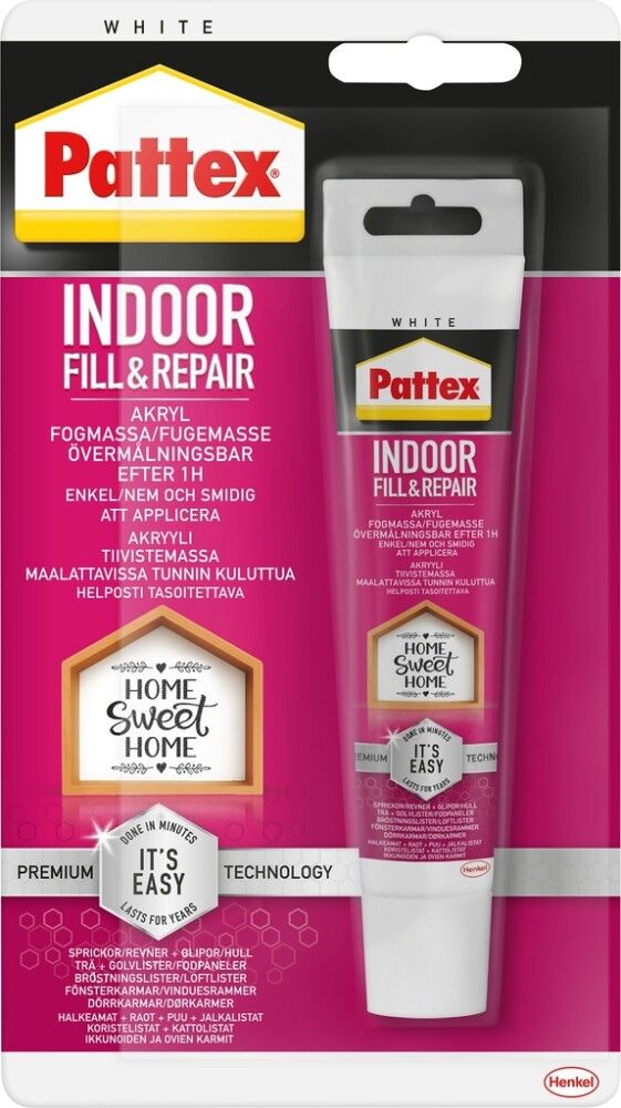 Akryyli Pattex Indoor Fill & Repair Valkoinen 50 ml