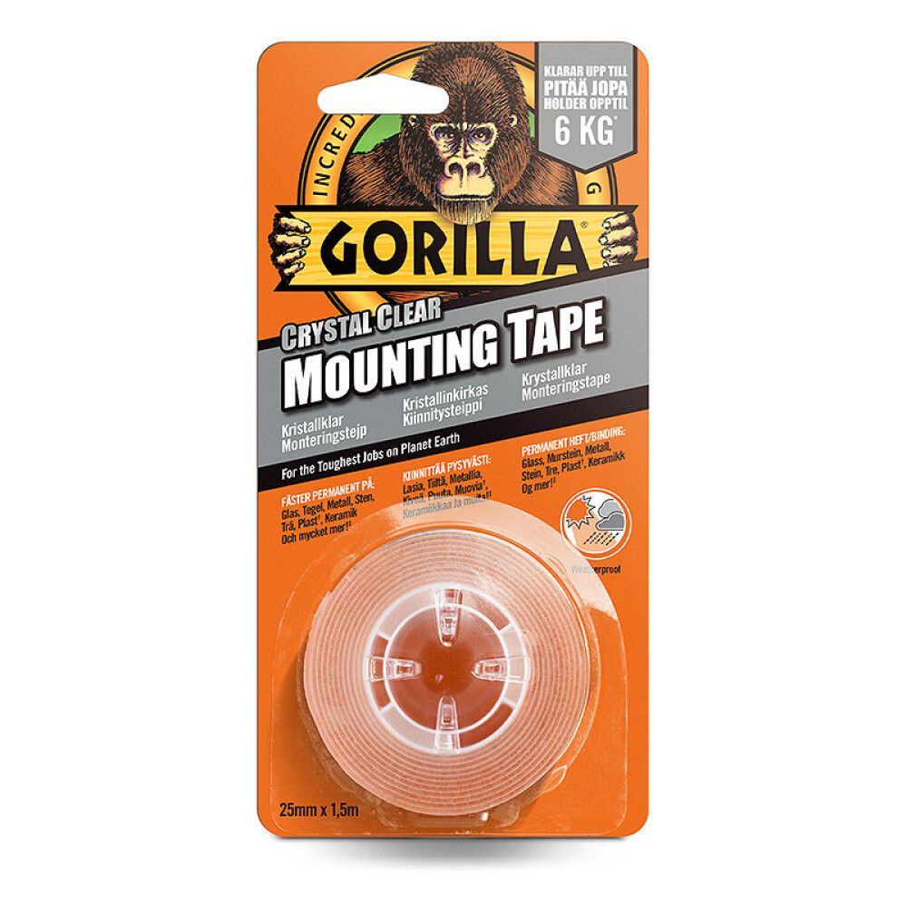 Kiinnitysteippi Gorilla HD Mounting Tape 25 mm x 1,5 m