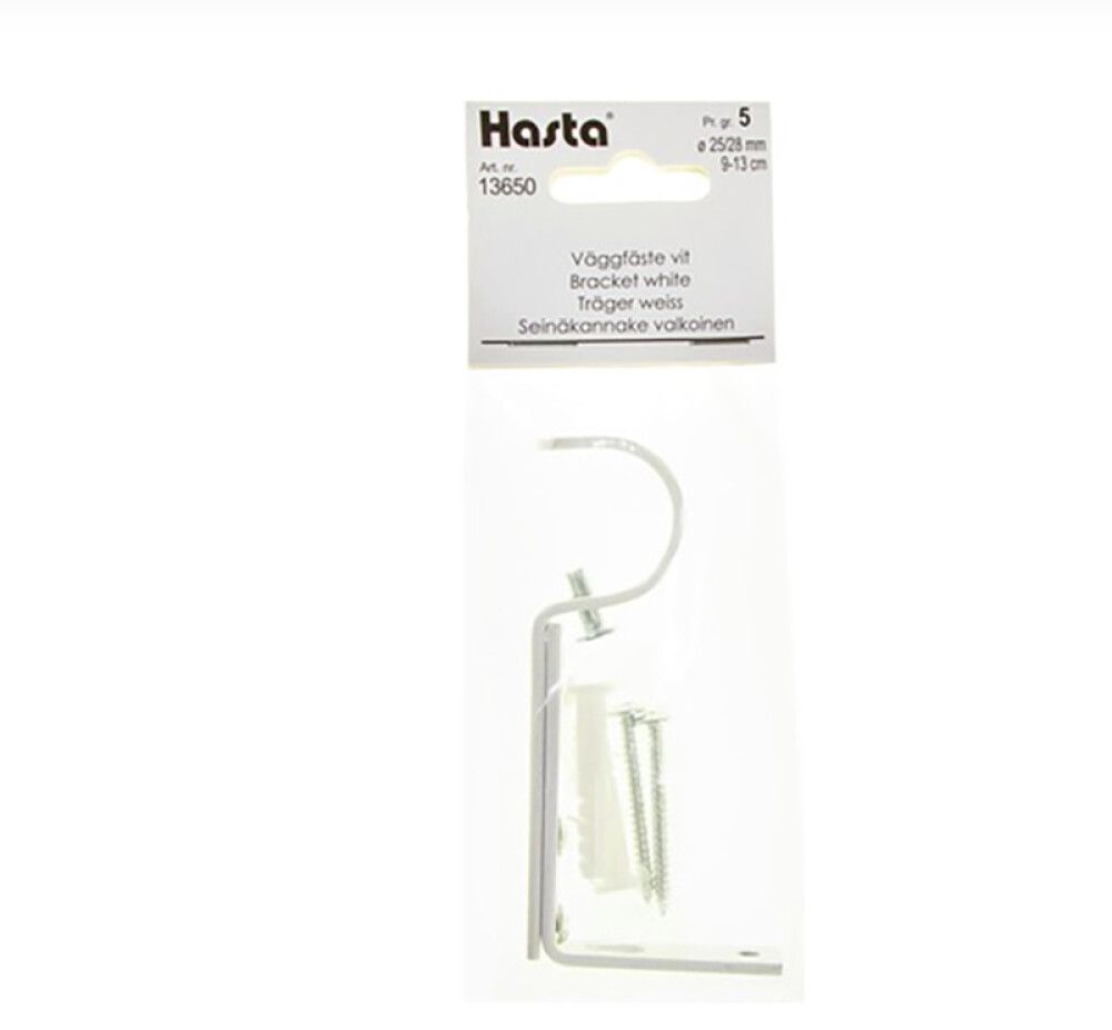 Seinäkannake Hasta Valkoinen 25/28 mm