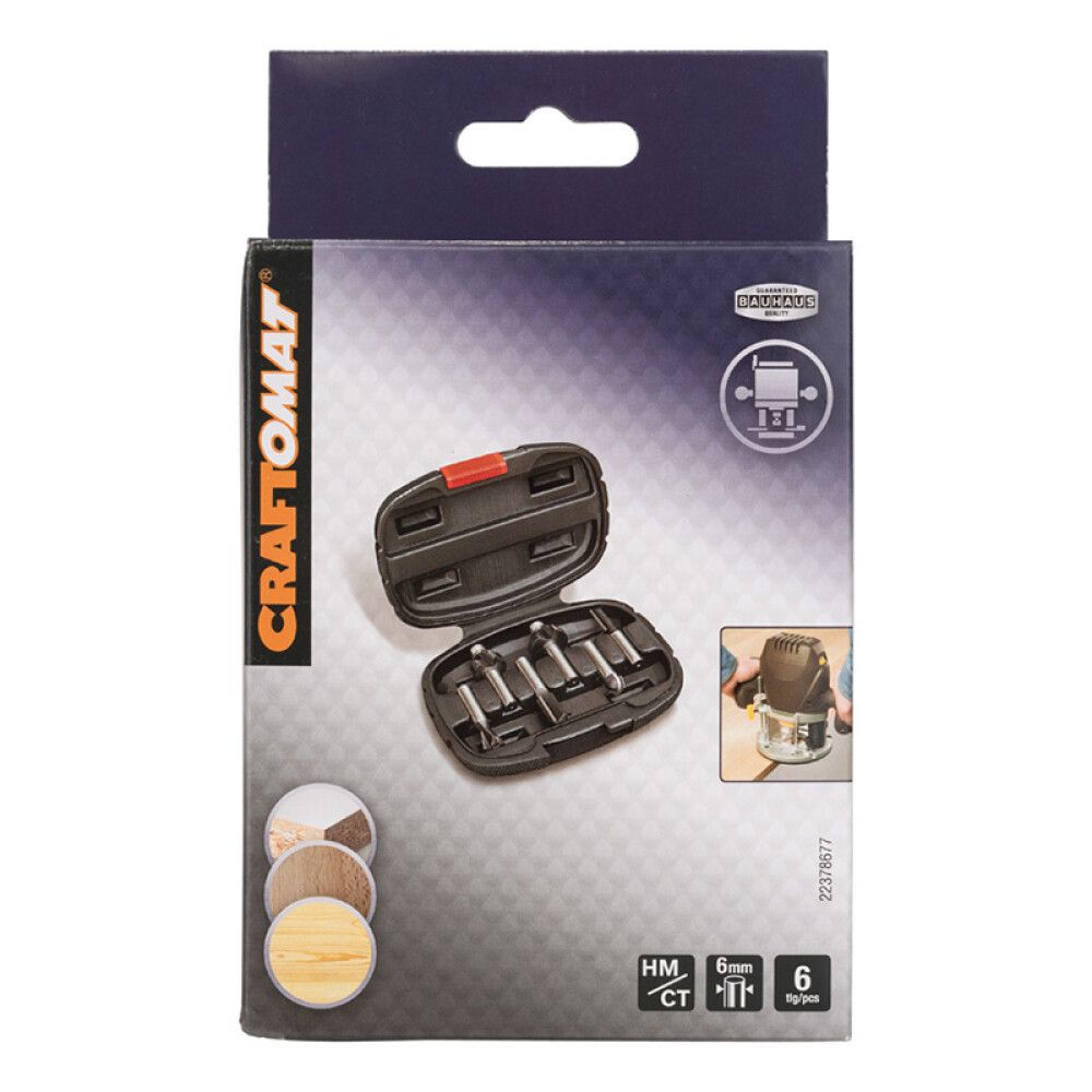 Jyrsinteräsarja  Carftomat HM 6mm 6kpl