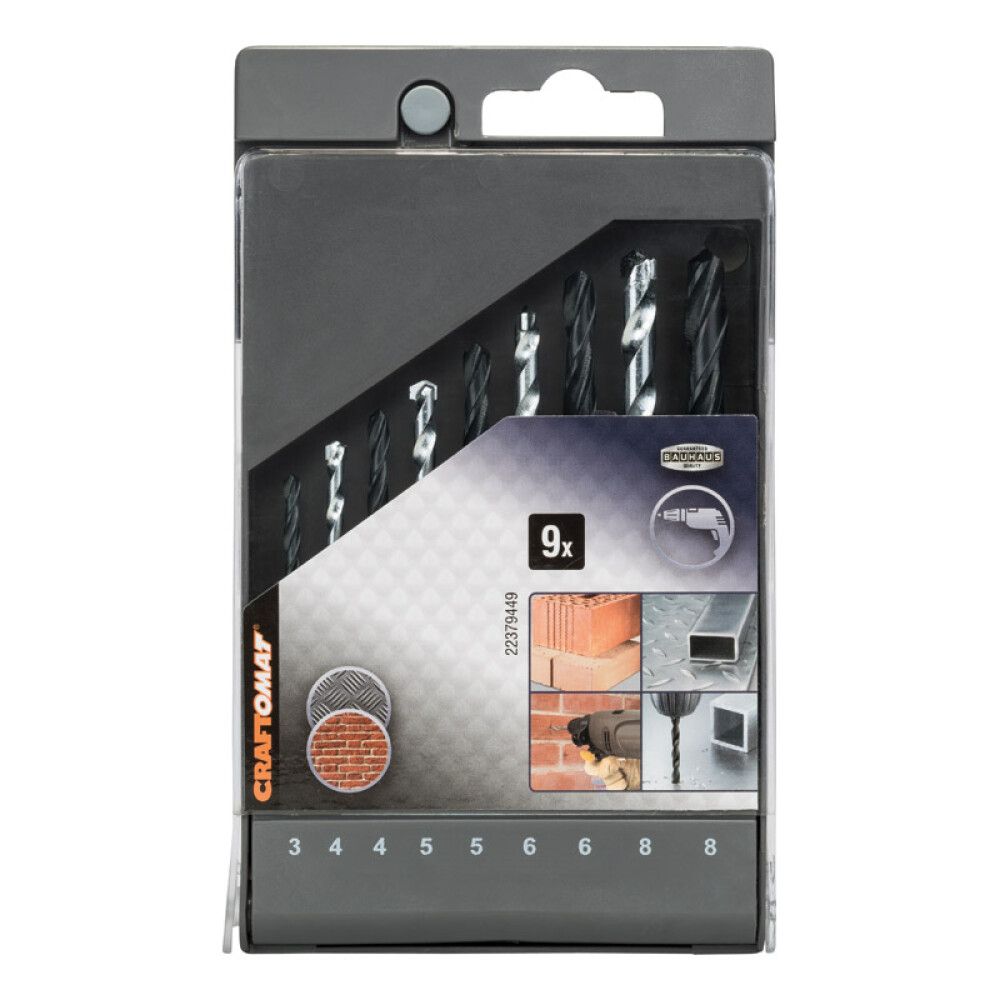 Poranteräsarja Craftomat metalli-kivi 9-osainen