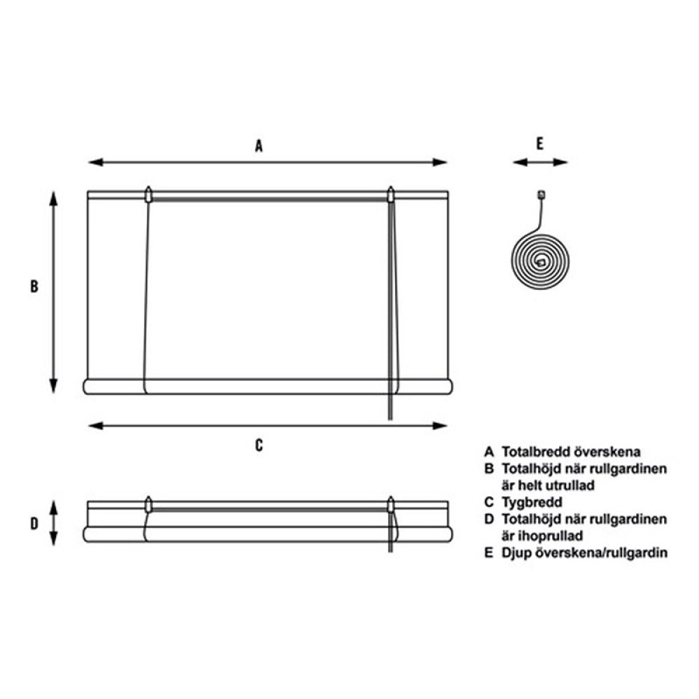 Pimentävä Rullaverho Hasta 140 x 185 cm Valkoinen