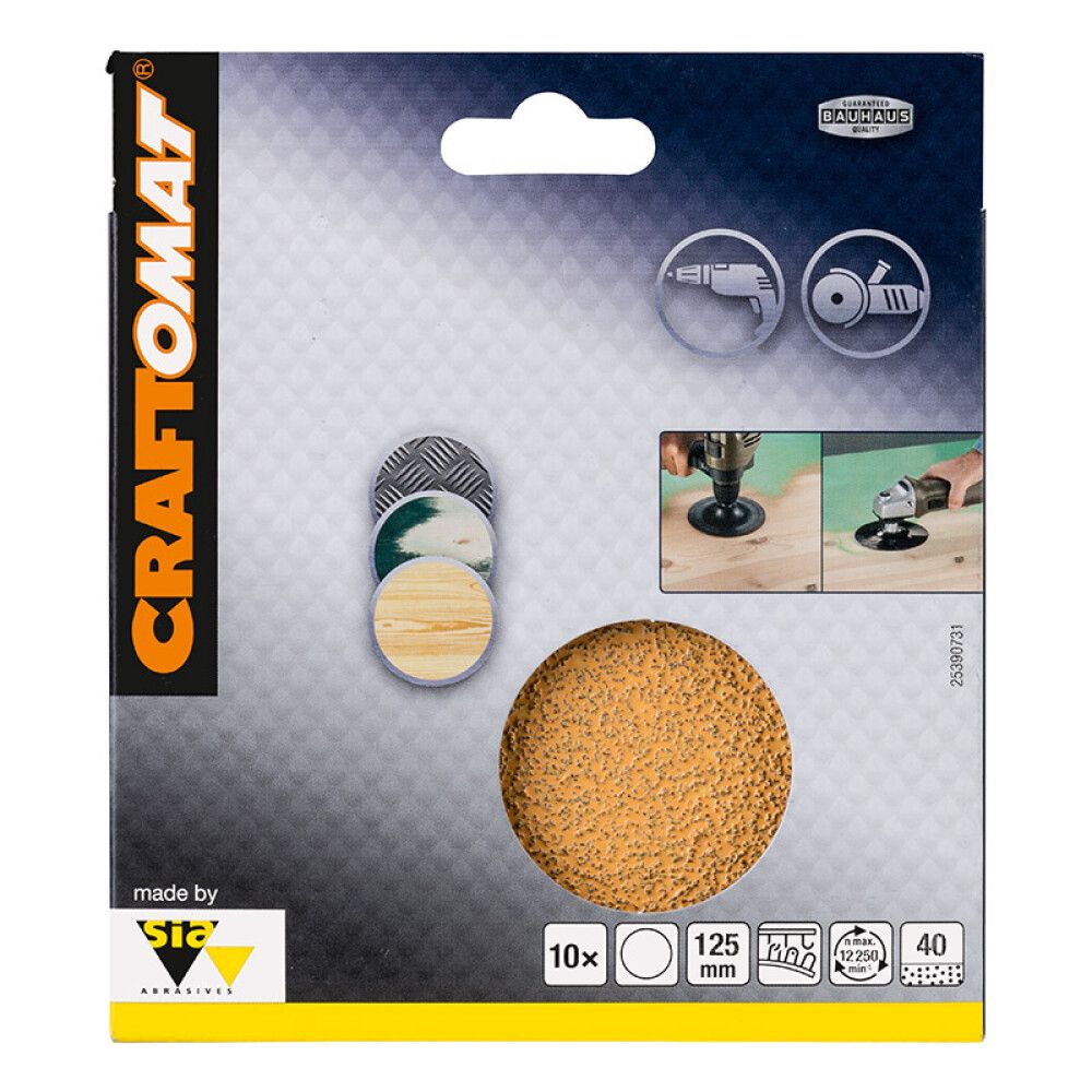 Hiomapyörö Craftomat KLETT 125 mm K40 10 kpl
