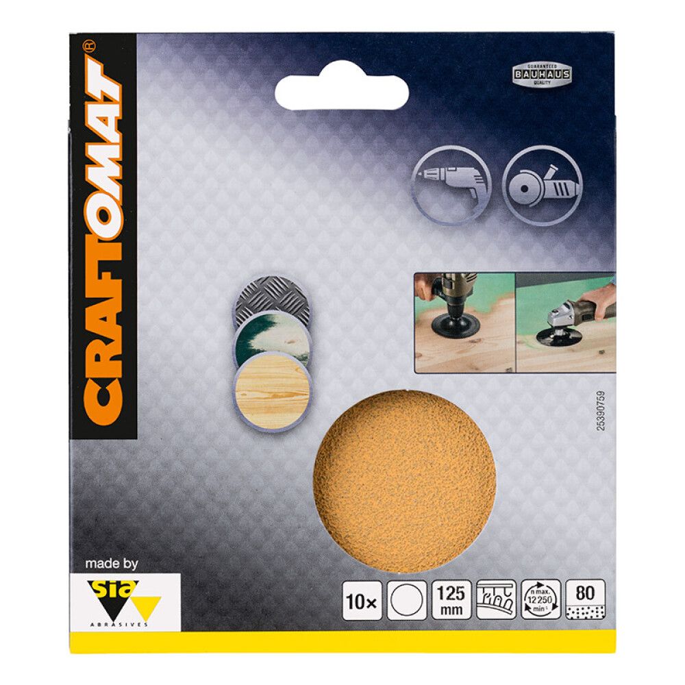 Hiomapyörö Craftomat KLETT 125 mm K80 10 kpl
