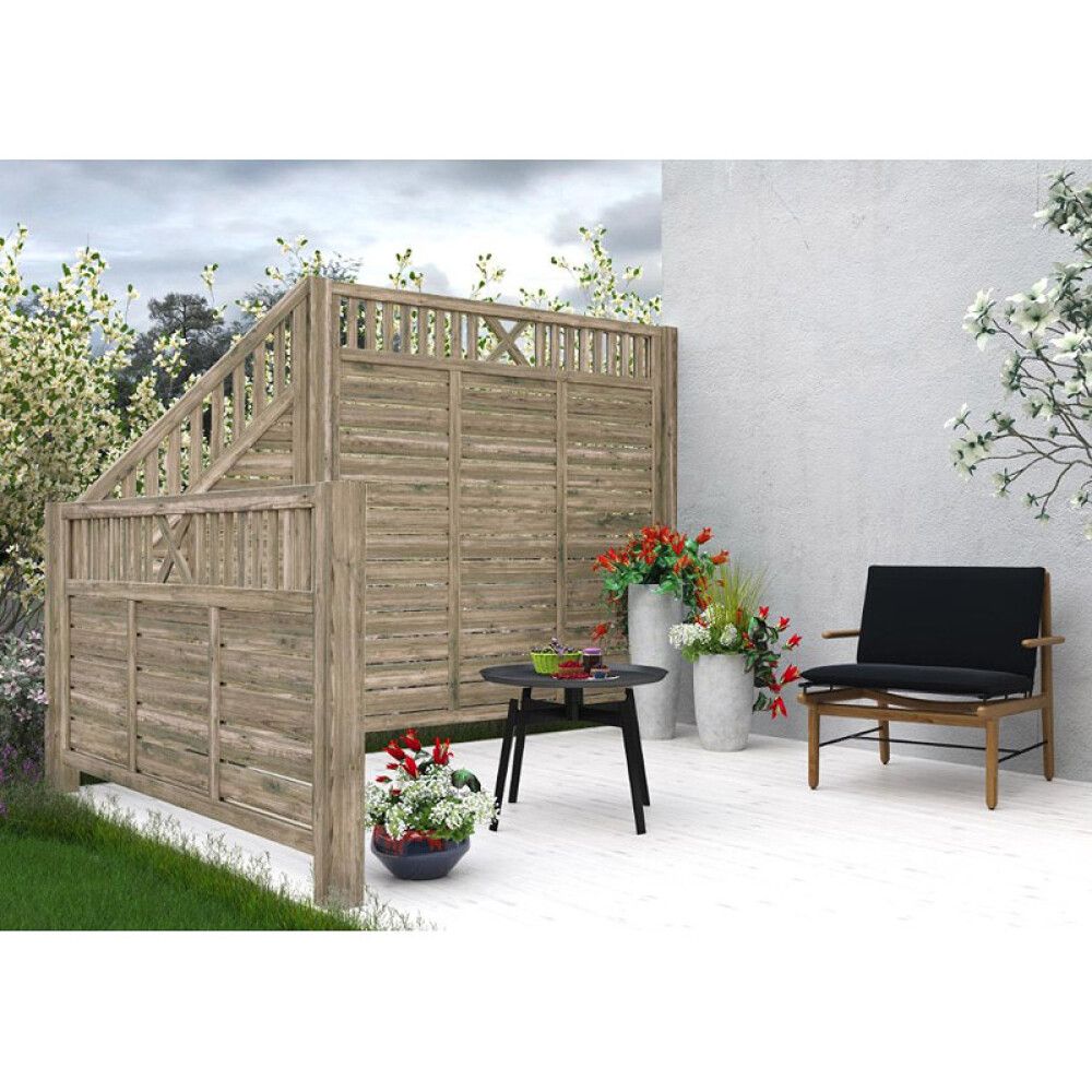 Aitaelementti Palmako Helis 2 harmaa 90 x 180 cm