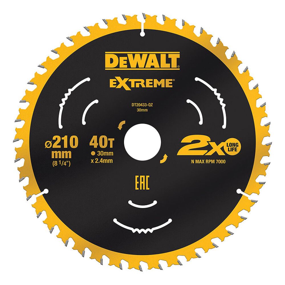 Pyörösahanterä DeWalt Extreme 210 x 30 mm 40T