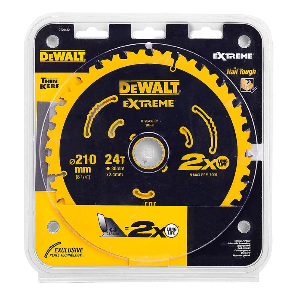 Pyörösahanterä DeWalt Extreme 210 x 30 mm 24T