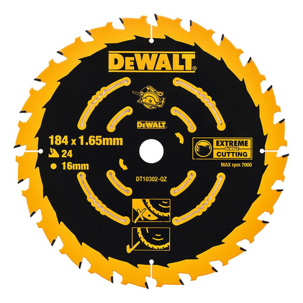 Pyörösahanterä DeWalt Elite DT10302-QZ 184 x 16 mm 24T