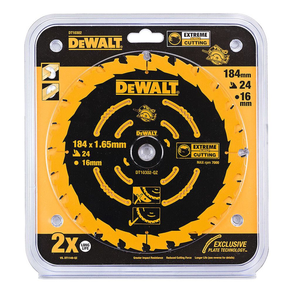 Pyörösahanterä DeWalt Elite DT10302-QZ 184 x 16 mm 24T