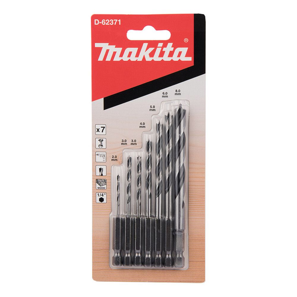 Puuporanteräsarja Makita D-62371 2-8 mm