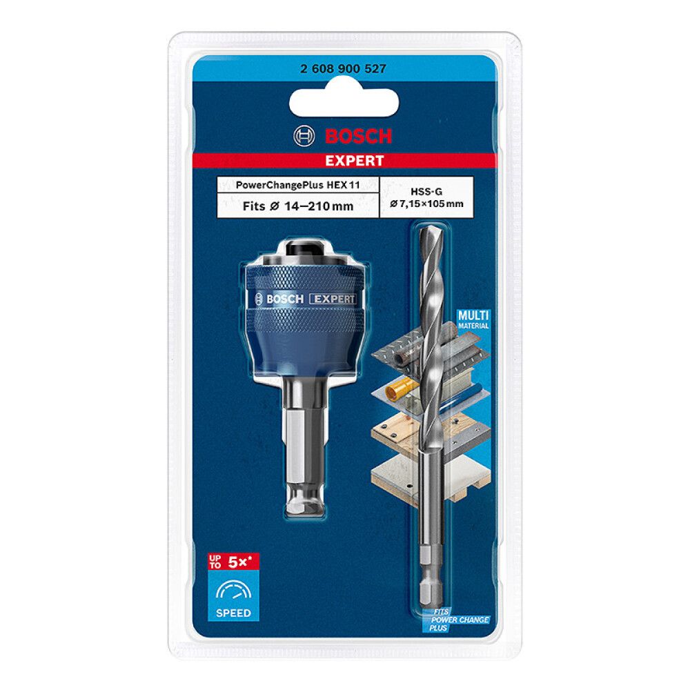 Reikäsaha-adapteri Bosch Expert + poranterä 7,15 x 105 mm