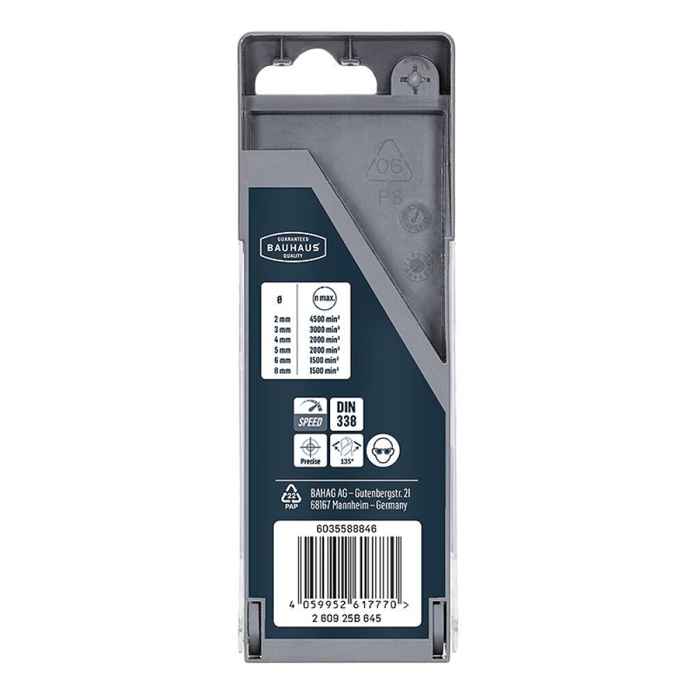 Metalliporanteräsarja Craftomat 2-8 mm 6 kpl