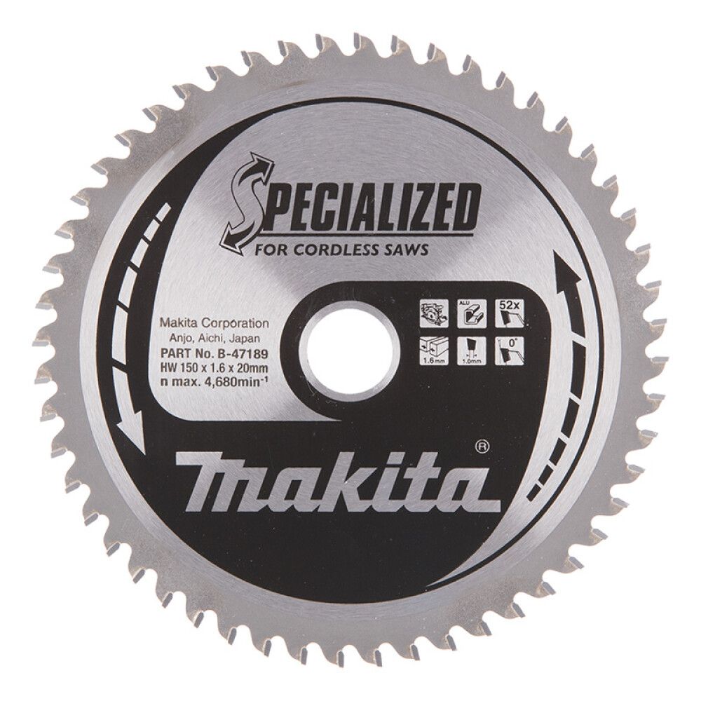 Pyörösahanterä Makita B-47064 Z-52 Ø 150 x 20 x 1,6 mm
