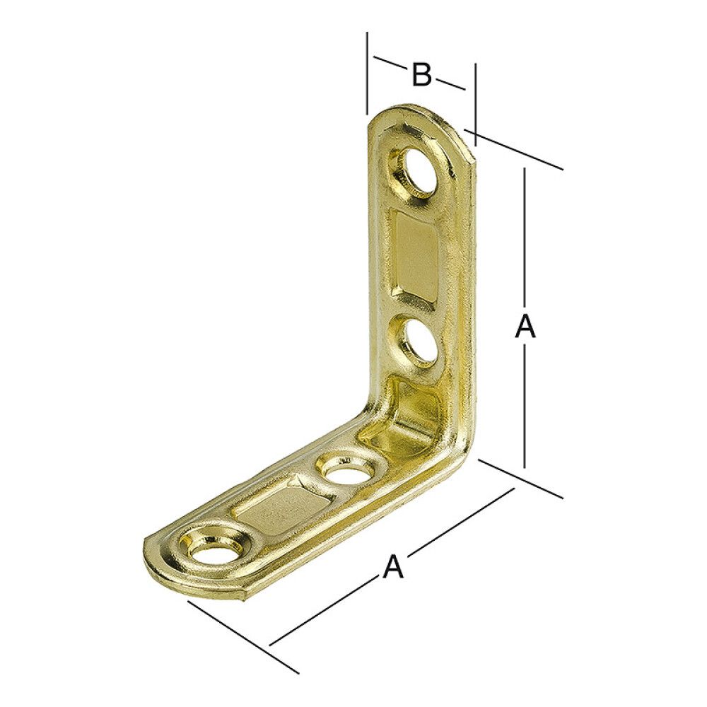 Kalustelkulmarauta 50 x 15 mm messinki/teräs