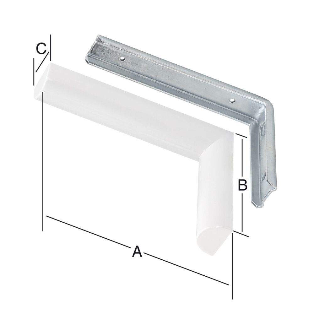 Kulmakannatin Design Valkoinen 185 x 124 mm