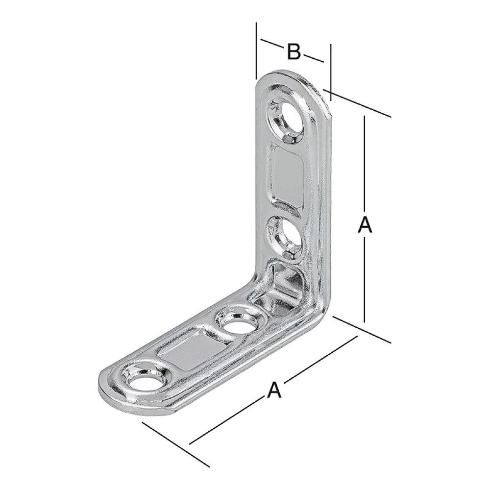 Kalustelkulmarauta 50 x 15 mm kromattu