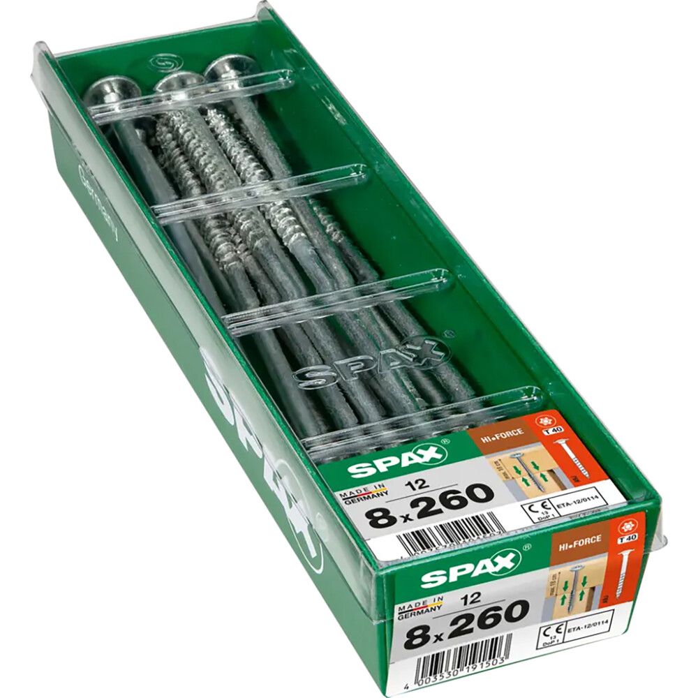 Puuruuvi Spax HI.FORCE TRX WIROX 8x260 mm 12KPL