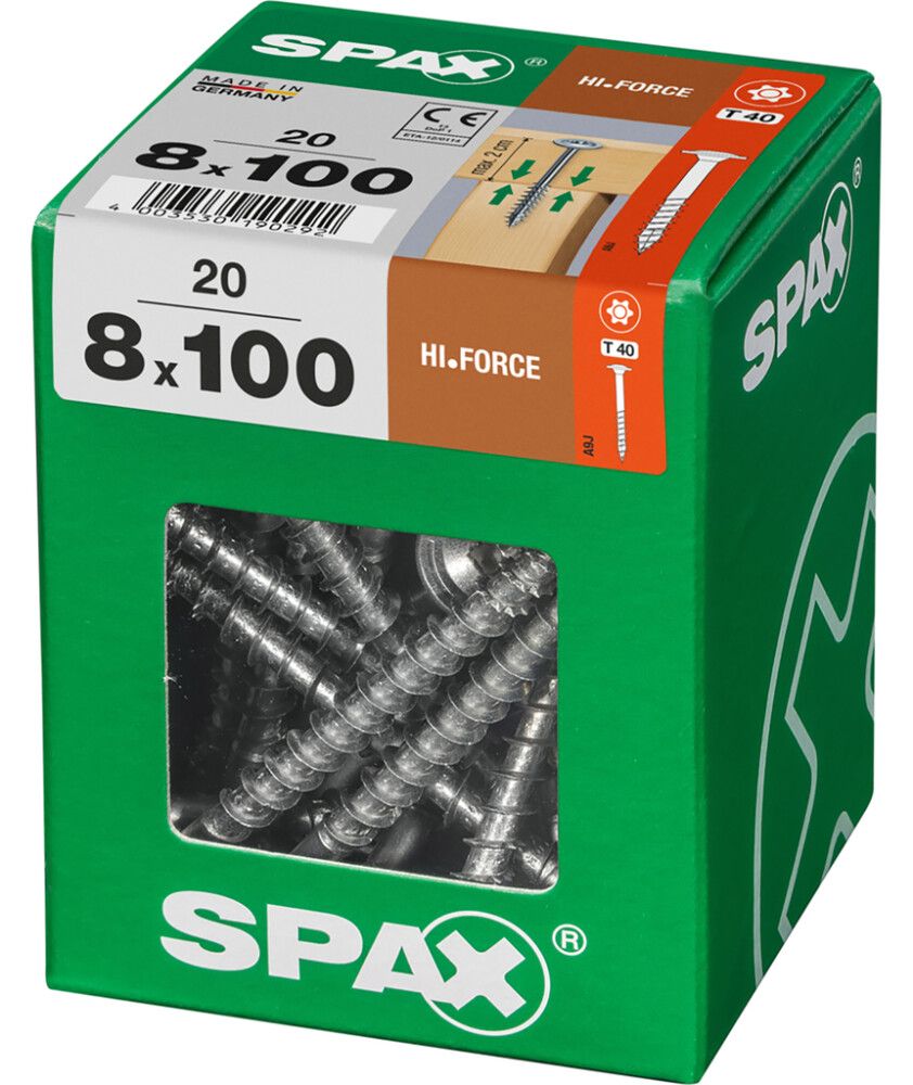 Ruuvi Hi.Force Spax 8x100 STK 20 KPL