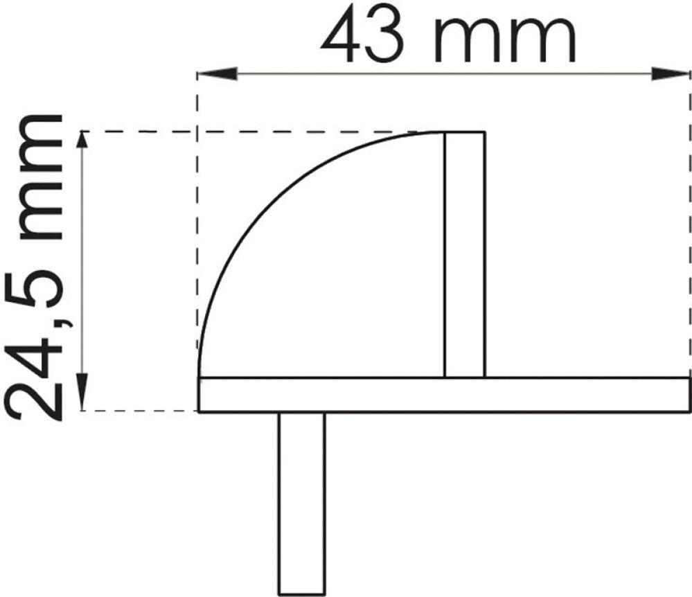 Ovenpysäytin Habo 2897 RST 43 x 24,5 mm