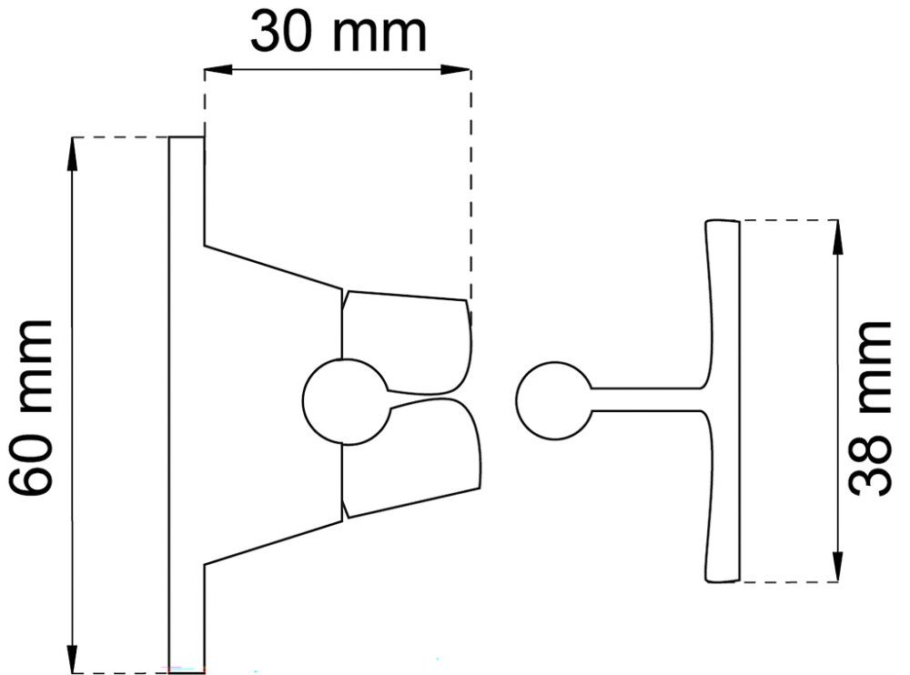 Oven aukipitolaite Habo 1100 niklattu 30 x 60 mm