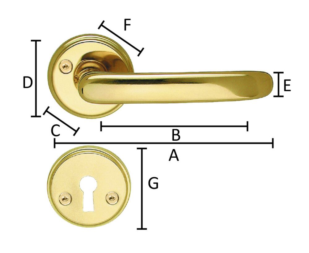 Väliovenpainike Beslagsboden SPAR B249PNS  Kiillotettu Messinki-PVD