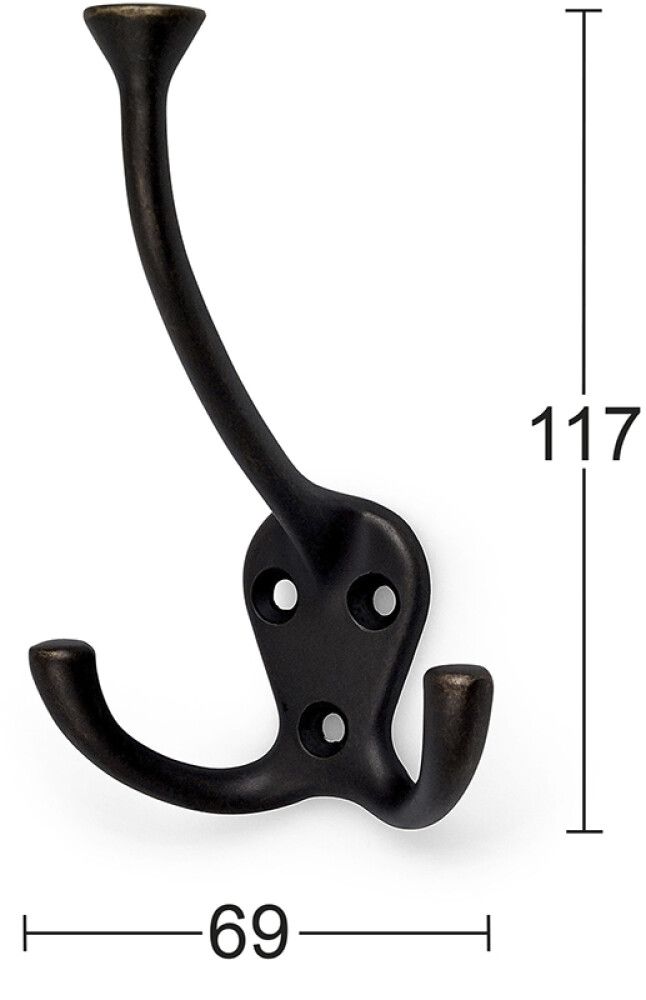 Vaatekoukku Habo 1031 antiikinruskea