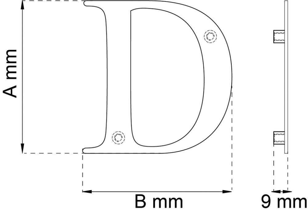 Talokirjain Habo Century D messinki 98 mm