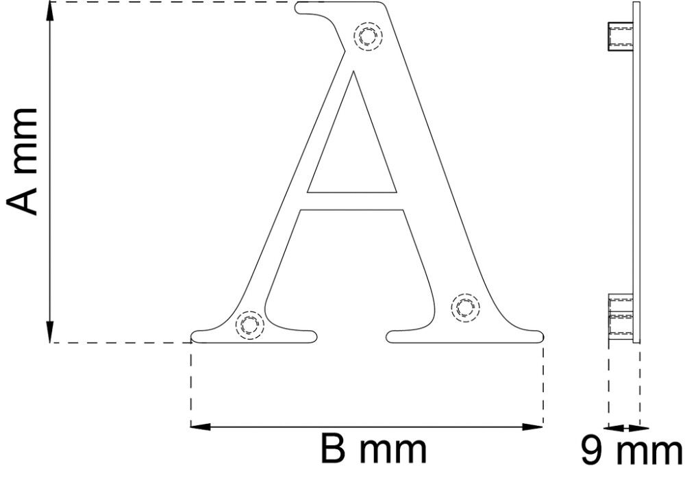 Talokirjain Habo Century A messinki 98 mm