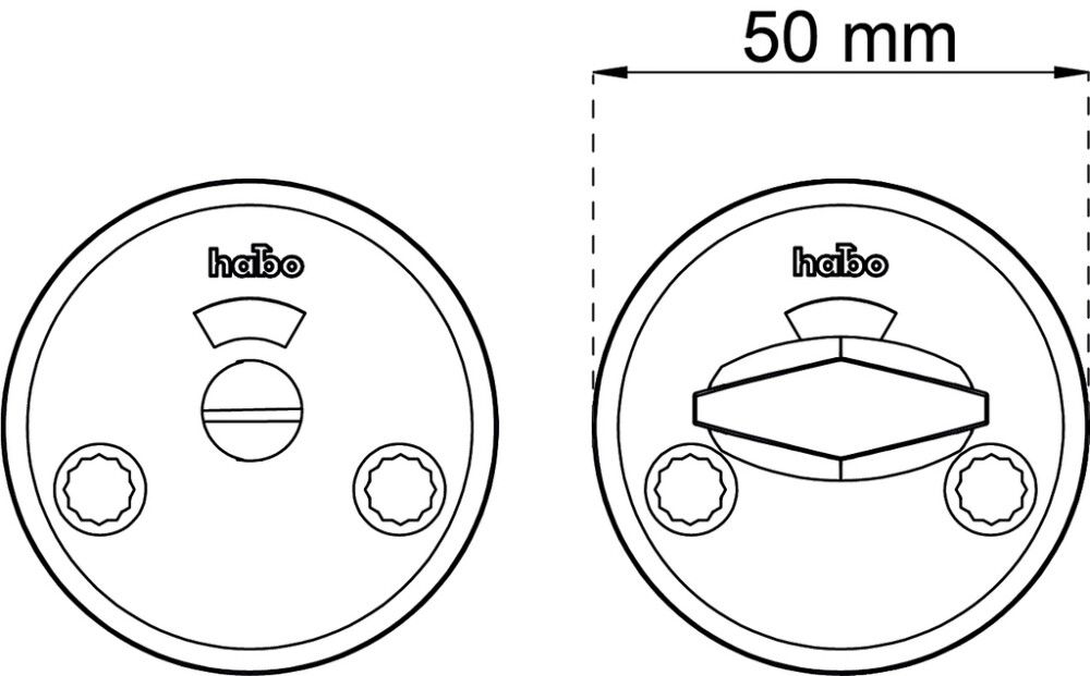 WC-vääntönuppi Habo A262 Kromi
