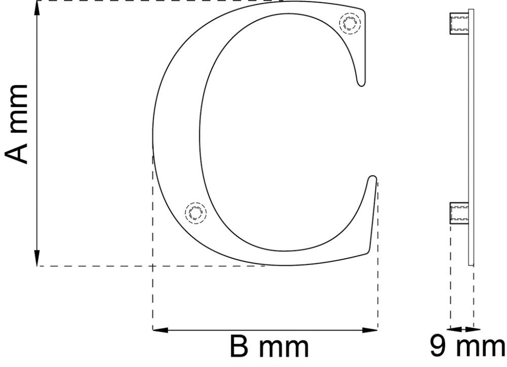 Talokirjain Habo Century C messinki 101 mm
