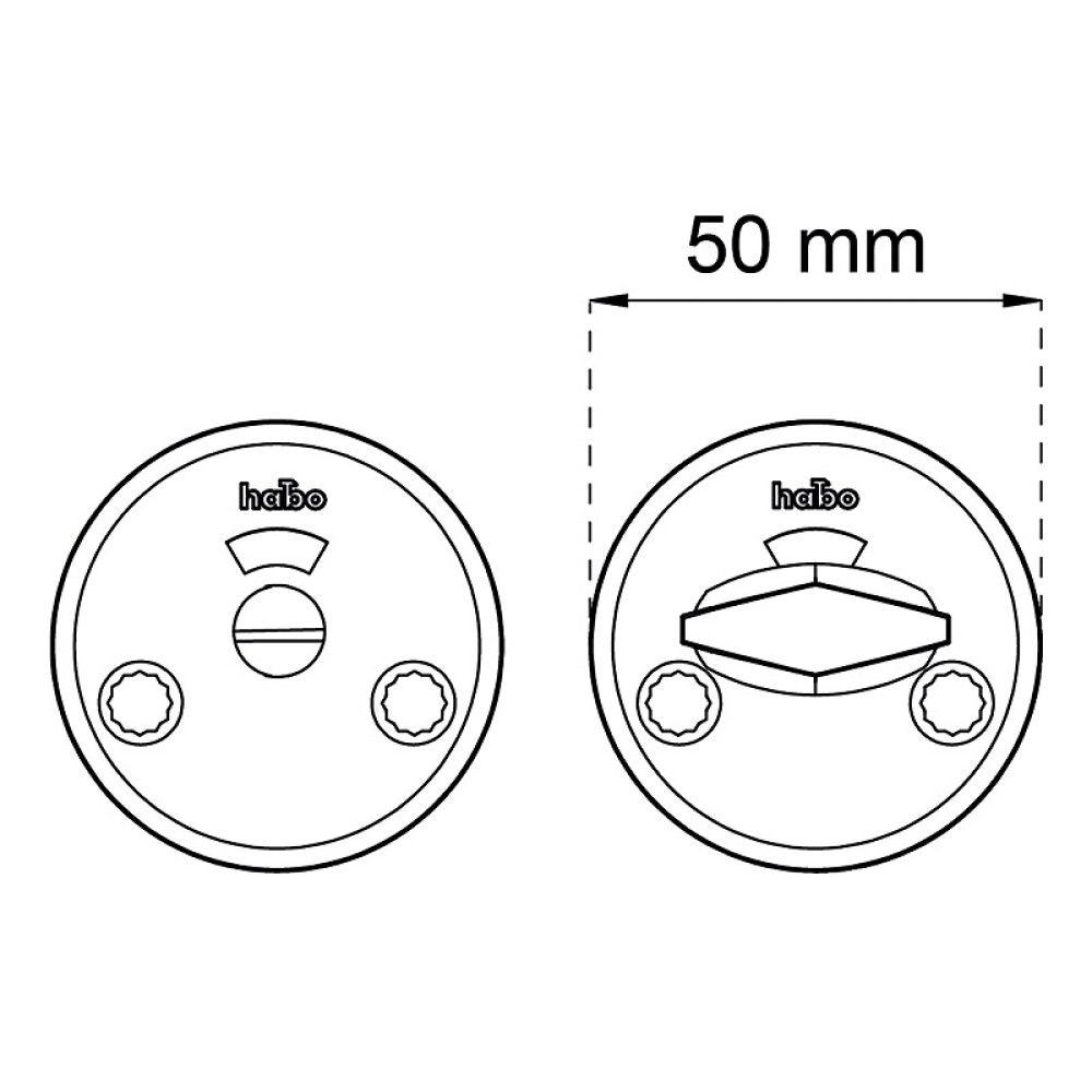 WC-vääntönuppi Habo A262 Harjattu kromi