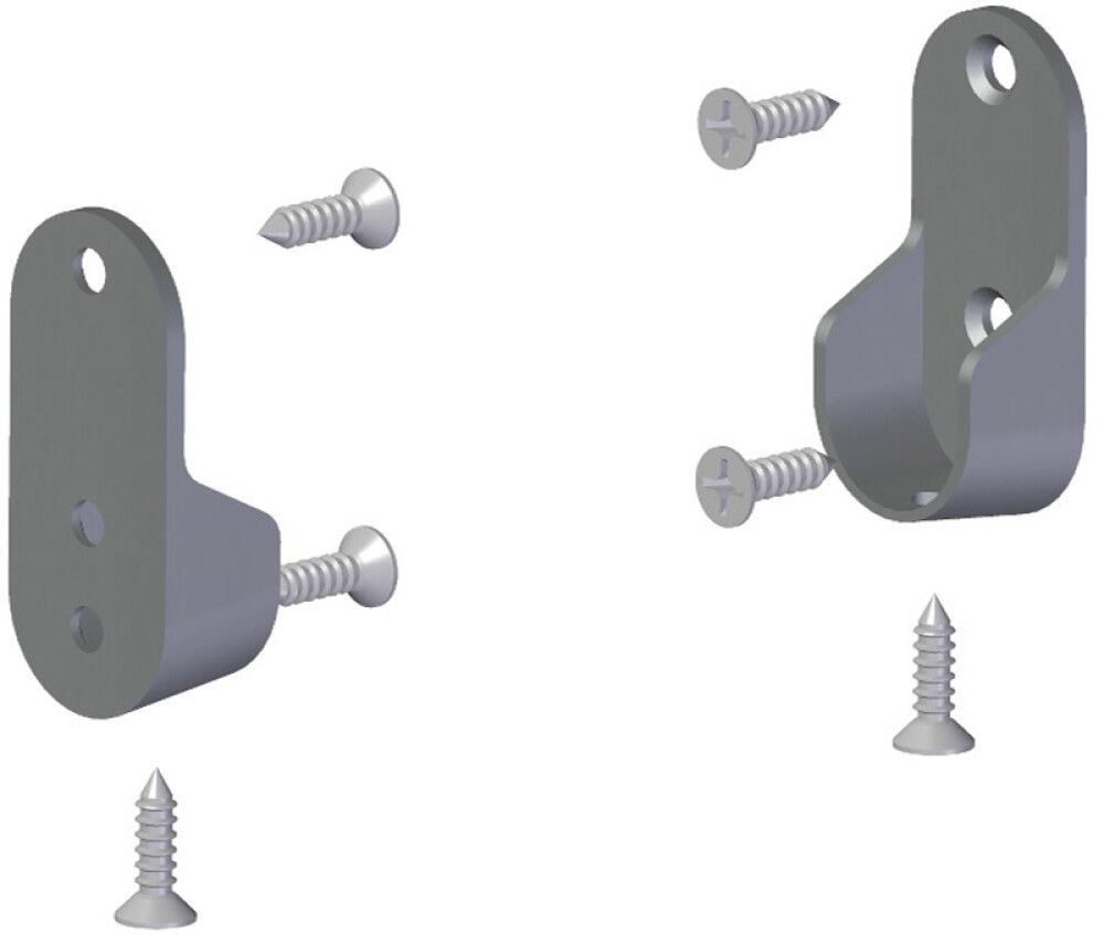 Vaatetangon kiinnikkeet seinään Lundbergs hopea 2 kpl