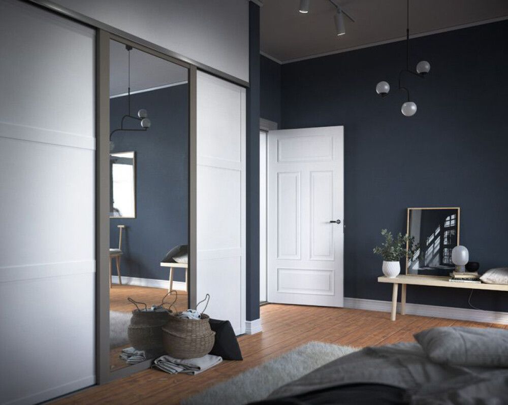 Liukuovi Lundbergs Nordic 610 x 2301 mm Valkoinen 3-peilinen