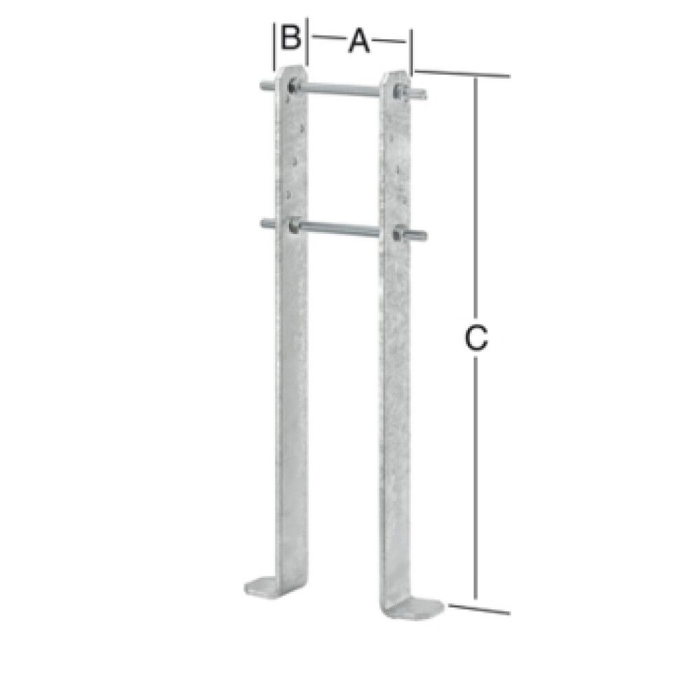 Pilarikenkä Vormann Sinkitty 500 mm