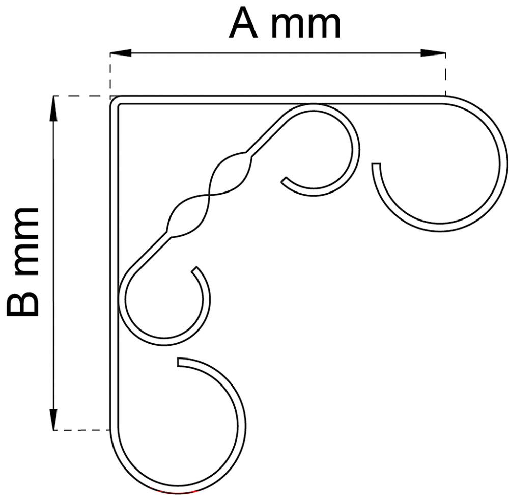 Hyllynkannatin Habo 4 musta 150 mm