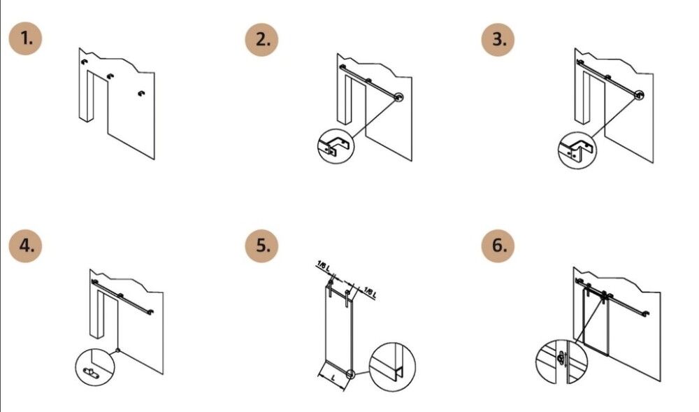 Liukukiskosetti HBS Betz 1m leveälle ovelle, kantavuus 150 - 200 kg
