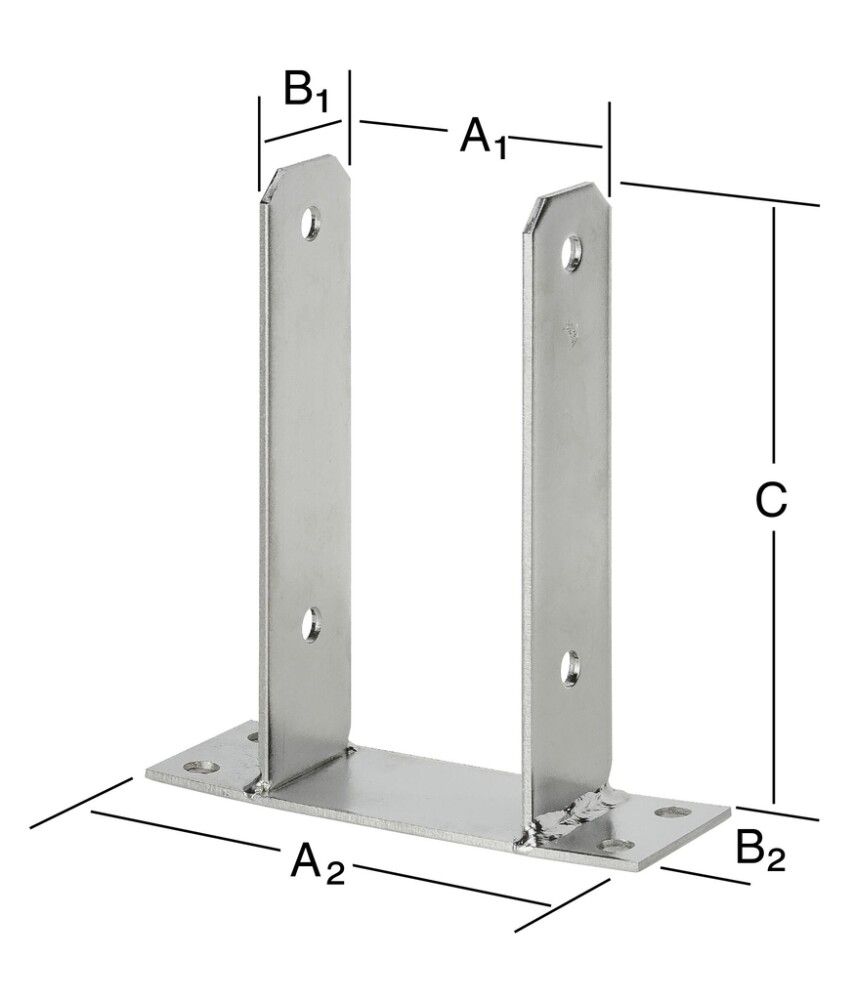 Pilarikenkä 71 x 50 x 200 mm RST