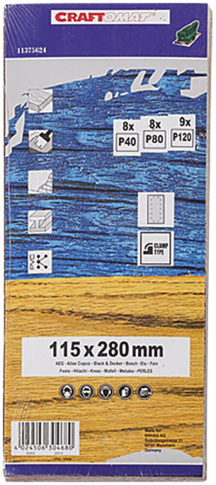 Hiomapaperilajitelma Craftomat 280 x 115 mm 25 kpl