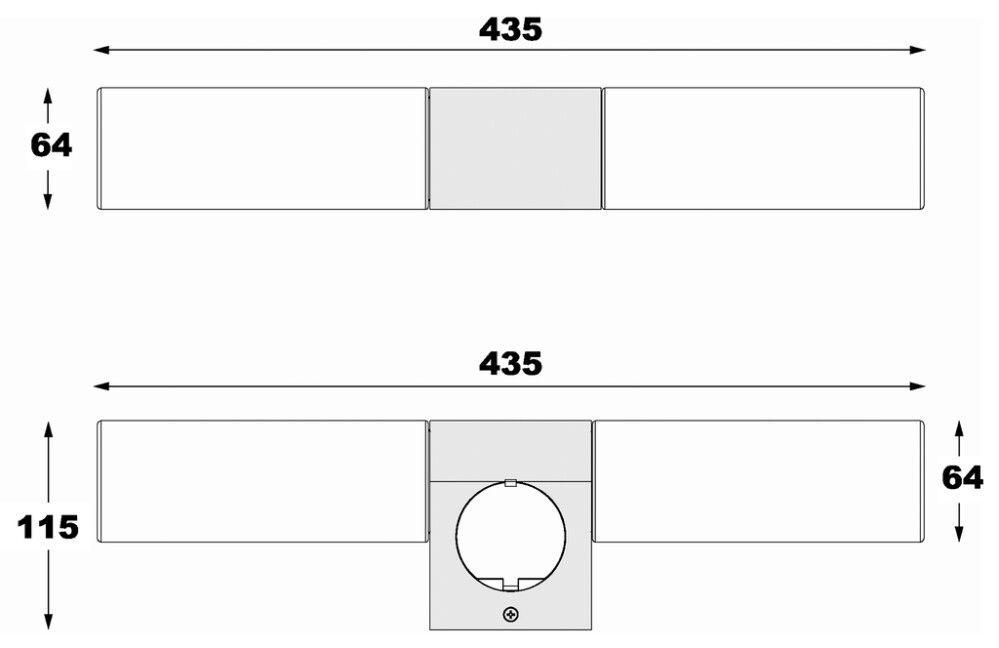 Seinävalaisin Aneta Cosenza kromi/opalvalkoinen 43,5 x 11,5 x 6,4 cm