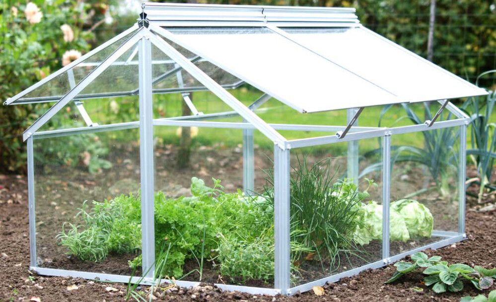 Kasvihuone Gaia lavakauluksen päälle 120 x 80 x 72 cm alumiini