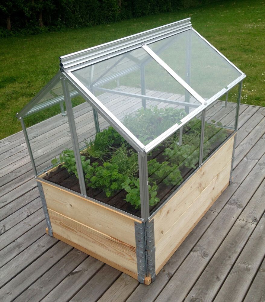 Kasvihuone Gaia lavakauluksen päälle 120 x 80 x 72 cm alumiini