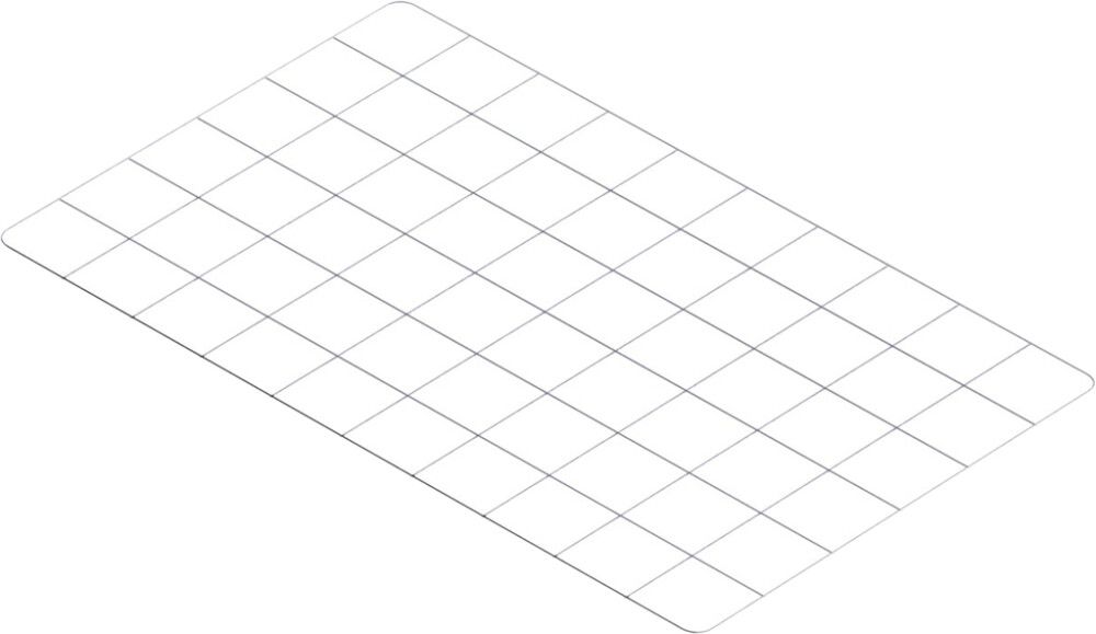 Metallisäleikkö lavakaulukseen 110 x 70 cm