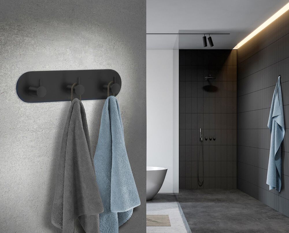 Tarrakiinnitteinen Kolmoiskoukku Beslagsboden BB1103 Mattamusta