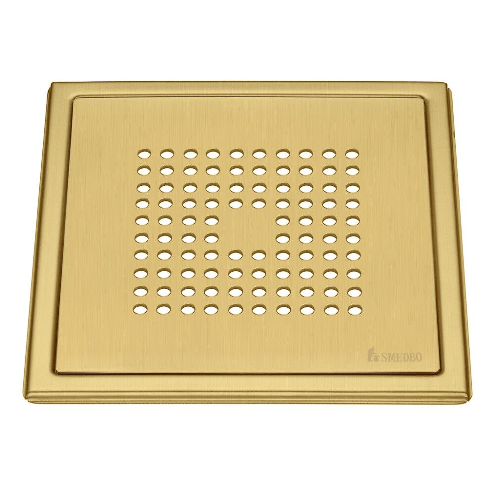 Lattiakaivonkansi Smedbo Outline FV502S harjattu messinki 20 x 20 cm