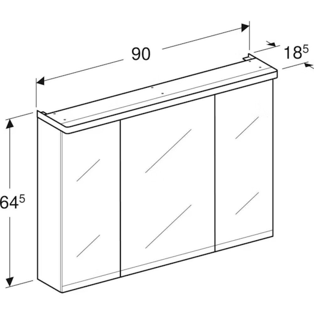 LED-peilikaappi Ido Glow Square valkoinen 90 cm