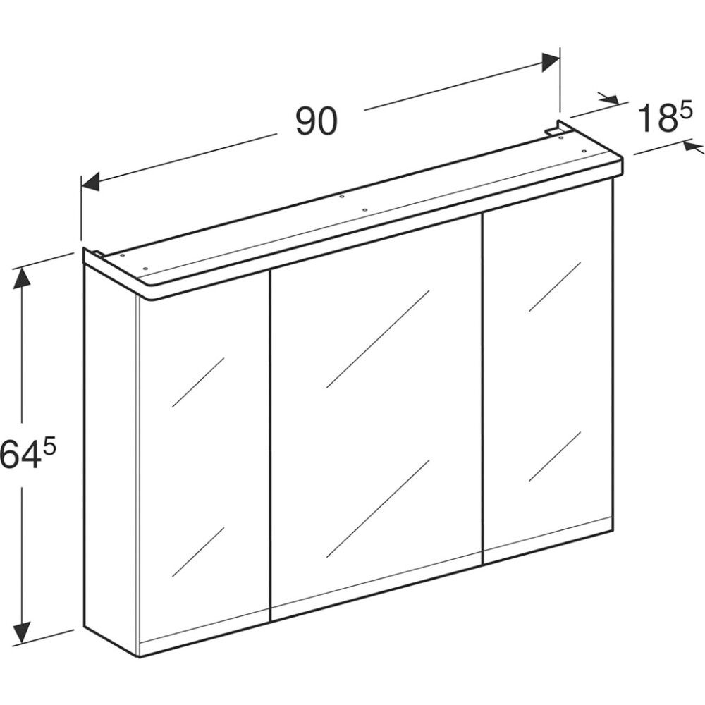 LED-peilikaappi Ido Glow Square valkoinen 90 cm